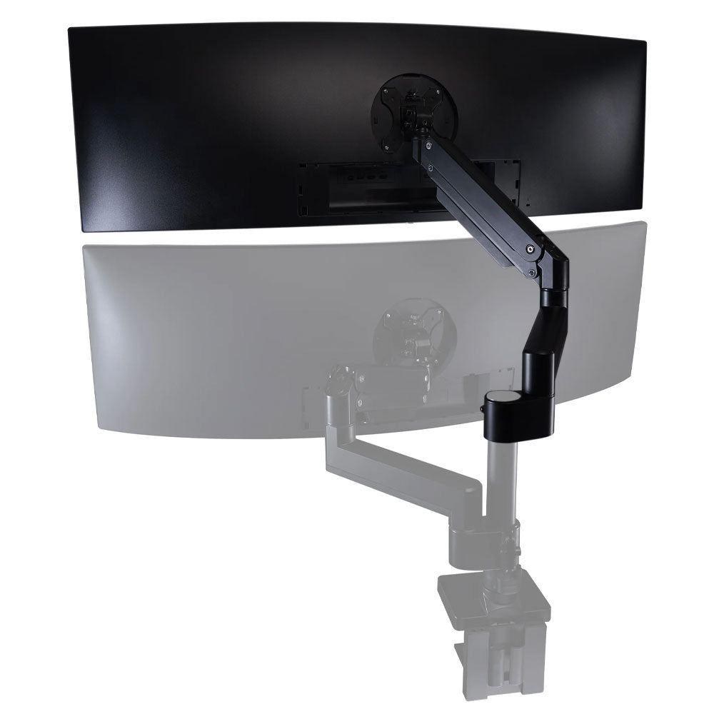 ULTRARM monitor arm and Moodular wooden monitor stand — modular, ergonomic, and designed for VISION ultrawide monitors. Enhances comfort, saves space, and elevates your workspace with precision craftsmanship.