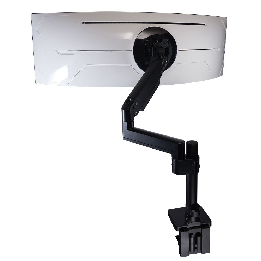 ULTRARM monitor arm and Moodular wooden monitor stand — modular, ergonomic, and designed for VISION ultrawide monitors. Enhances comfort, saves space, and elevates your workspace with precision craftsmanship.