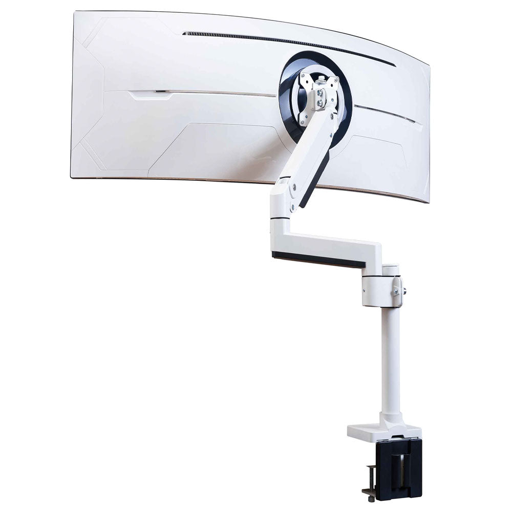 ULTRARM monitor arm and Moodular wooden monitor stand — modular, ergonomic, and designed for VISION ultrawide monitors. Enhances comfort, saves space, and elevates your workspace with precision craftsmanship.